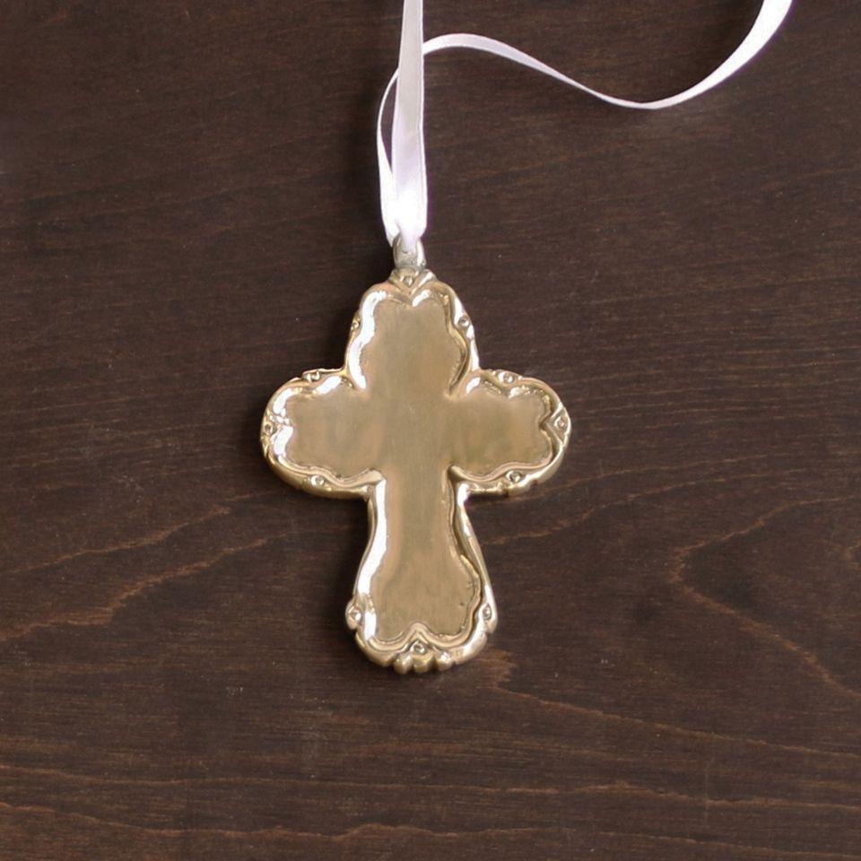 Sierra Modern Princess Cross Ornament (Shiny Gold)