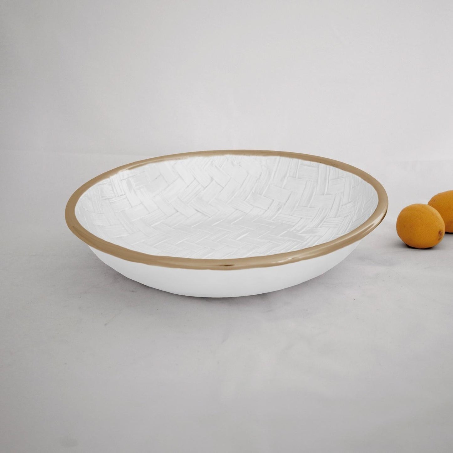 Bahamas Large Bowl (White and Gold)