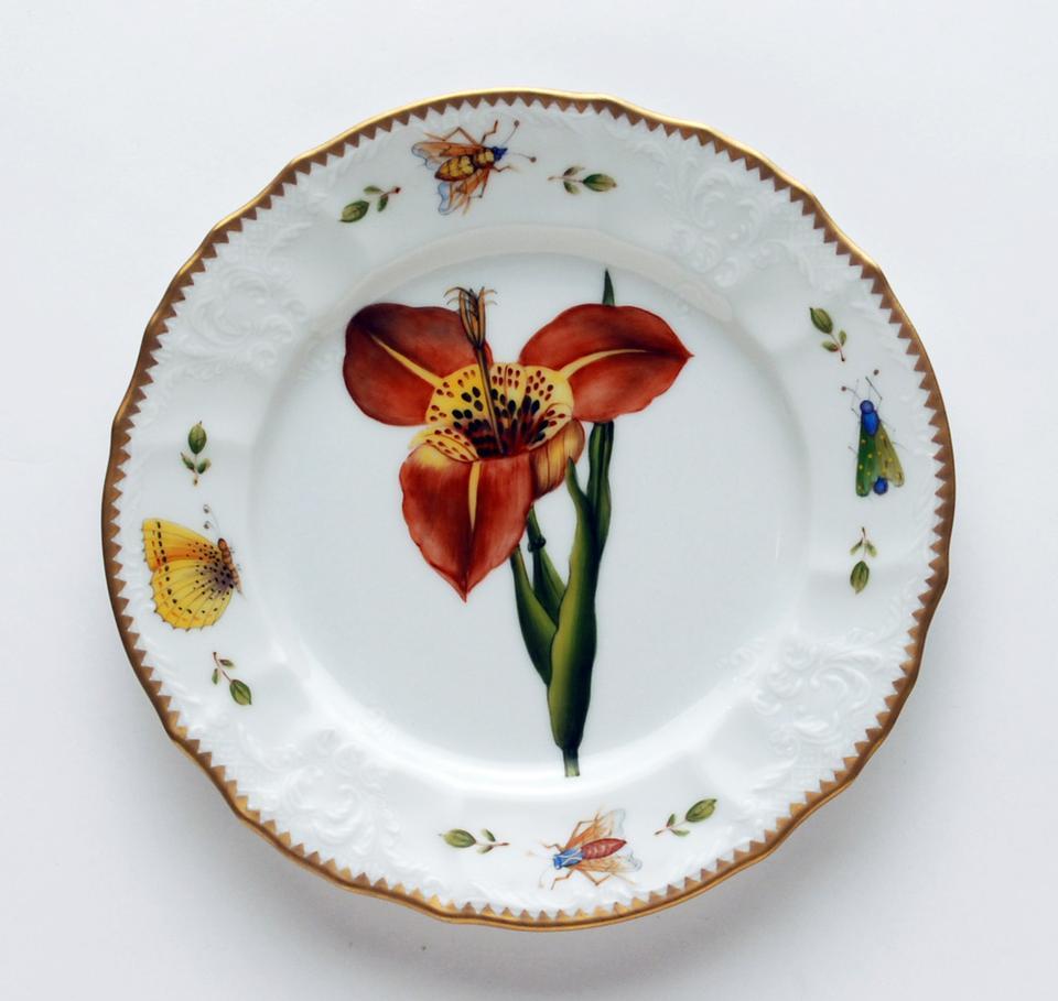 Red Flower Salad Plate