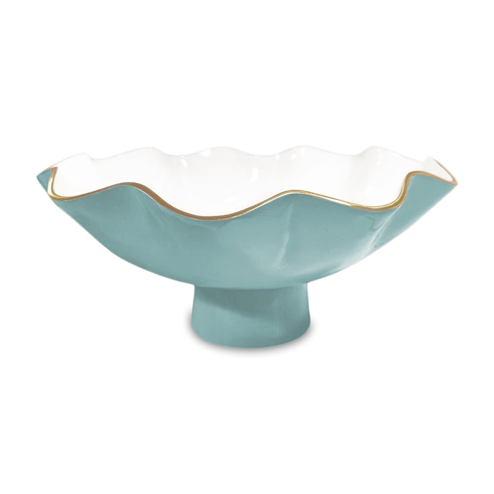 Carola Large Pedestal (Turquoise and White)