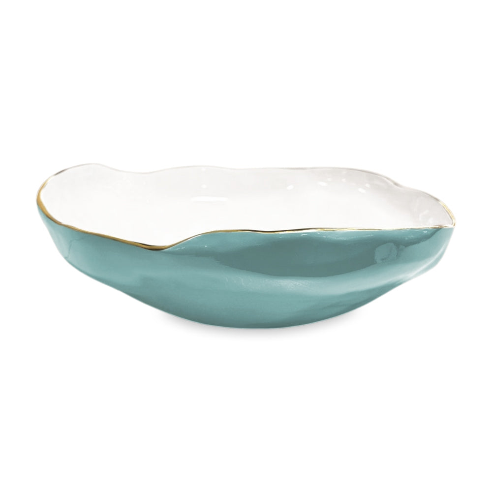 Nuevo Large Bowl (Turquoise and White)