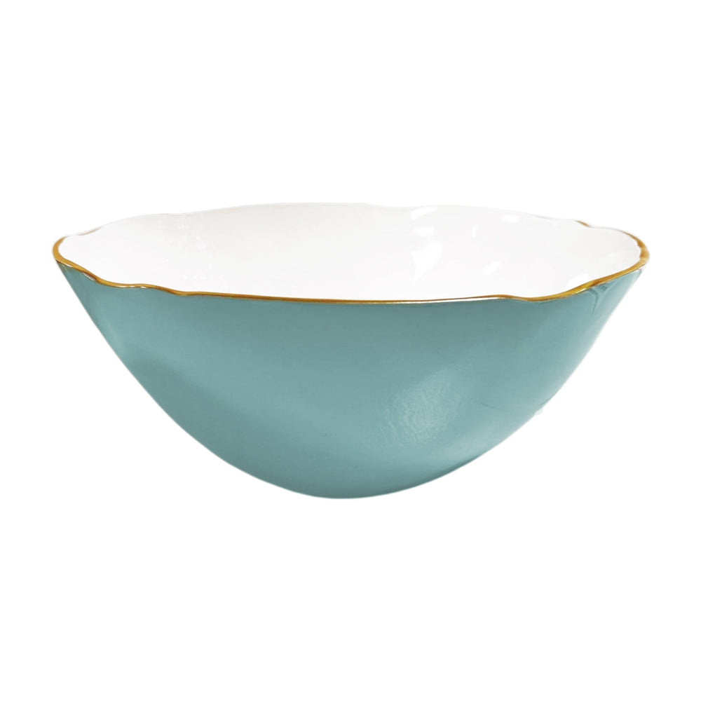 Demeter Large Bowl (Turquoise and White)