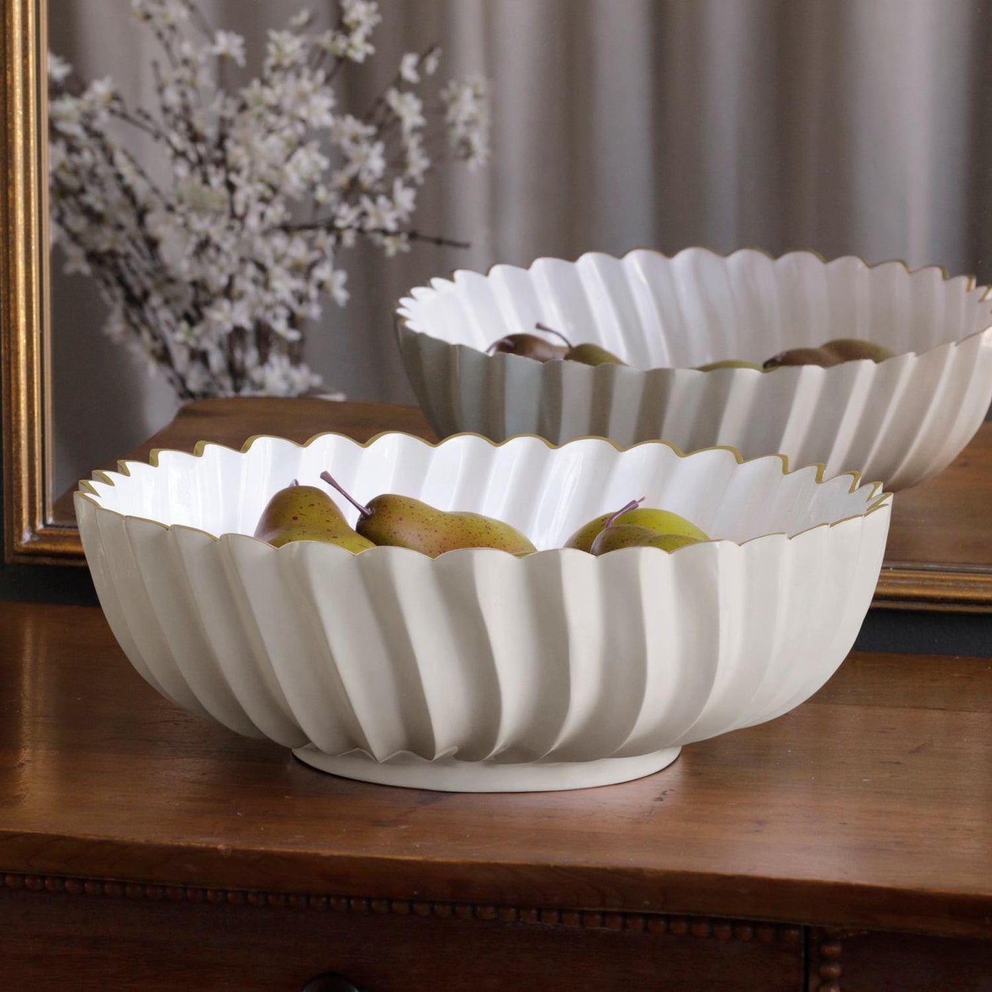 ENCANTO Orlando Large Bowl (Cream and White)