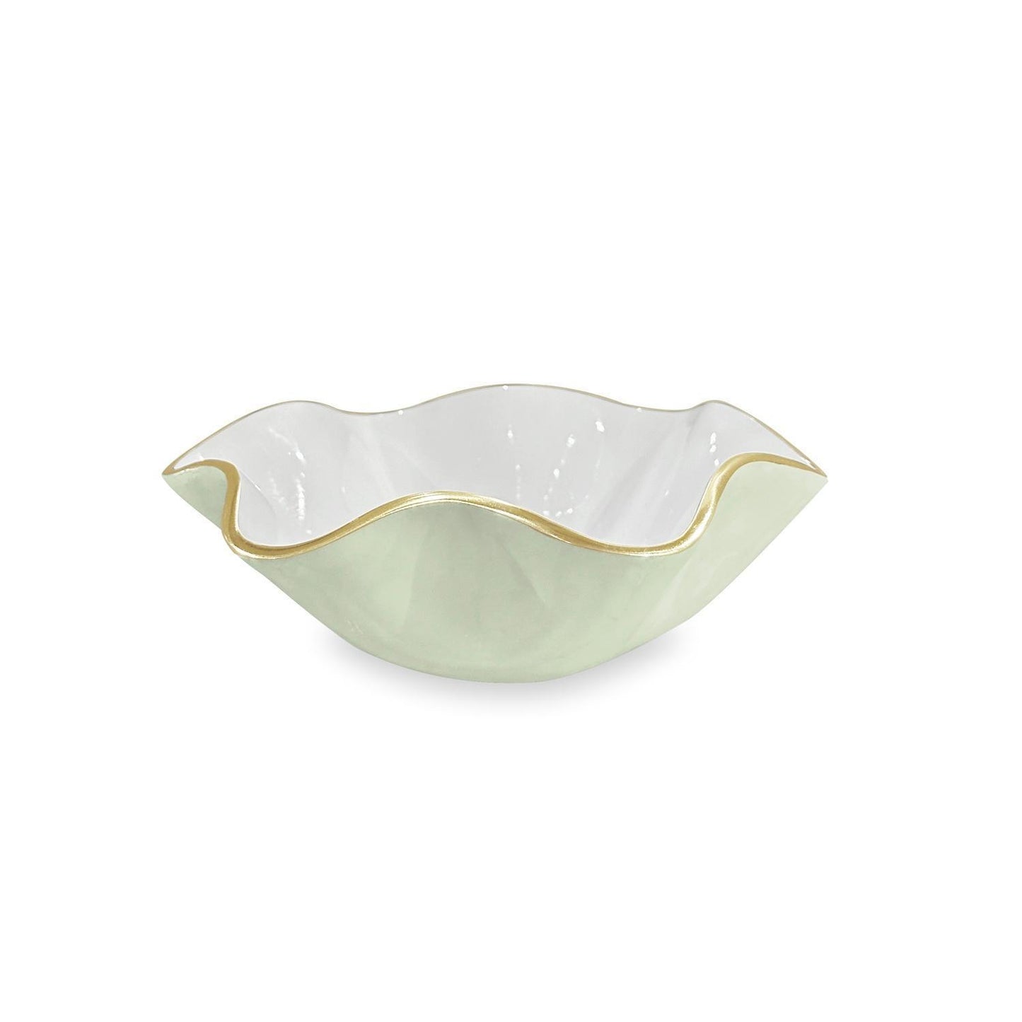 ENCANTO Carola Small Round Bowl (Pistachio and White)