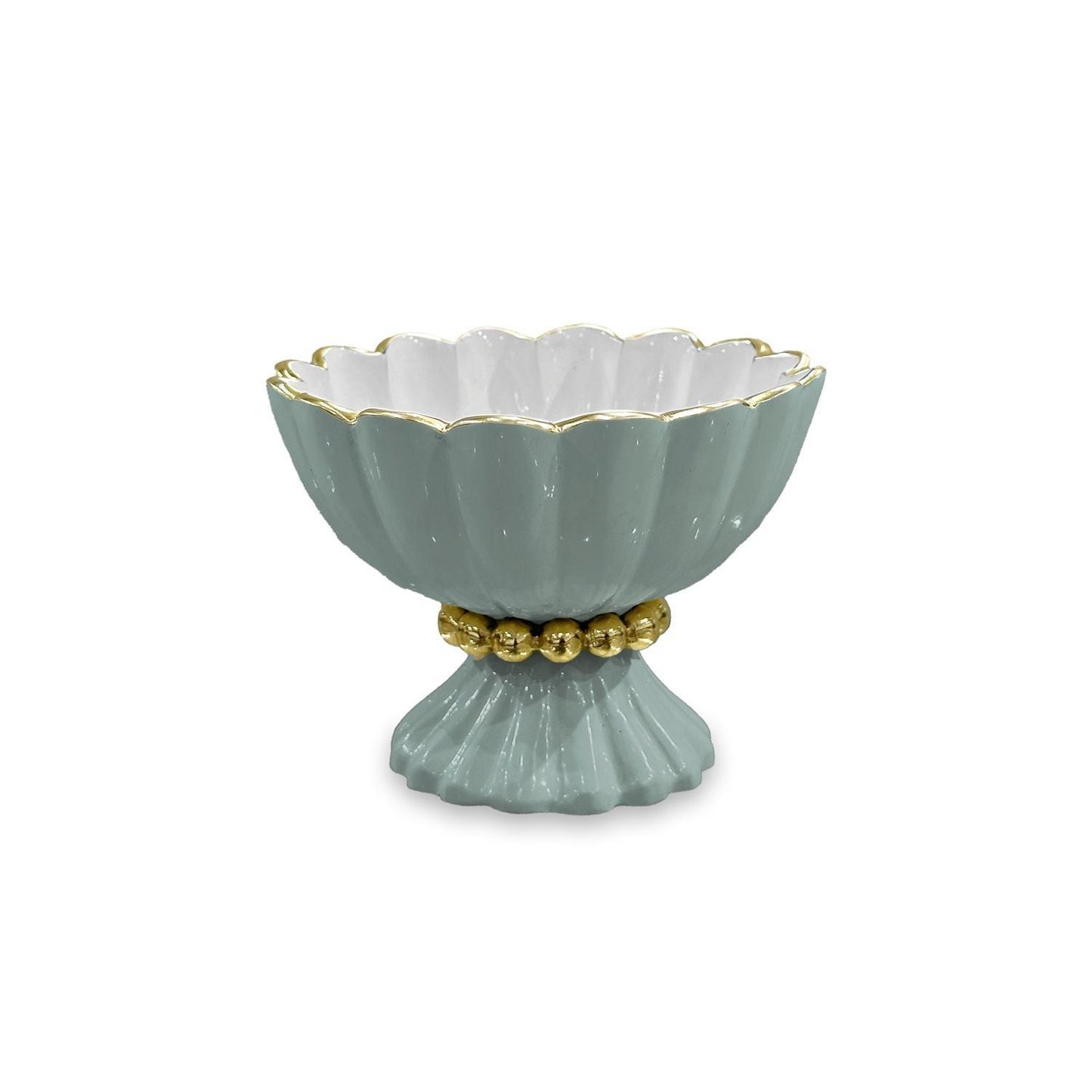ENCANTO Vienna Mini Pedestal with Spoon (Slate and White)