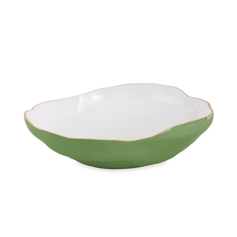 ENCANTO Nuevo Large Bowl (Leaf Green & White)