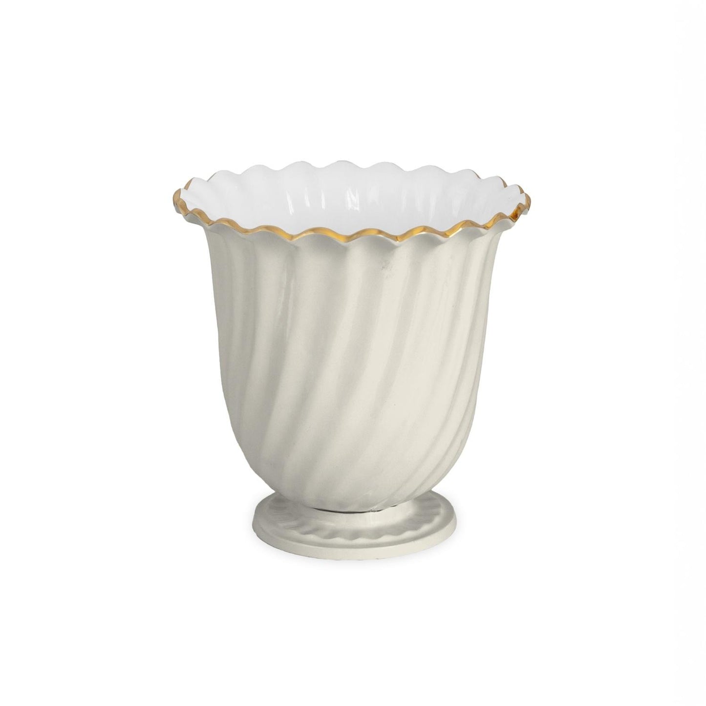ENCANTO Swirl Vintage Ice Bucket (Cream and White)