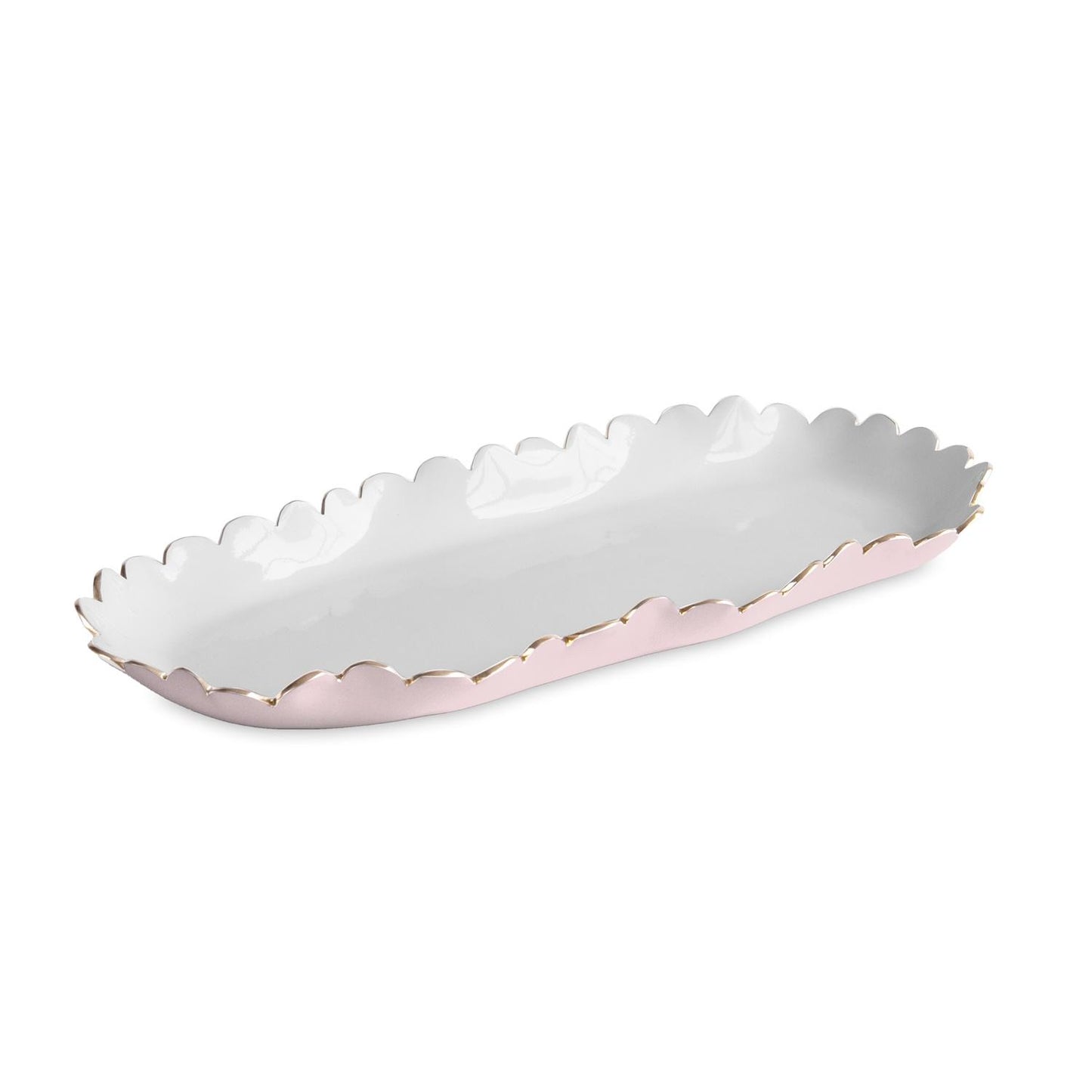 Colette Oblong Tray (Camellia and White)