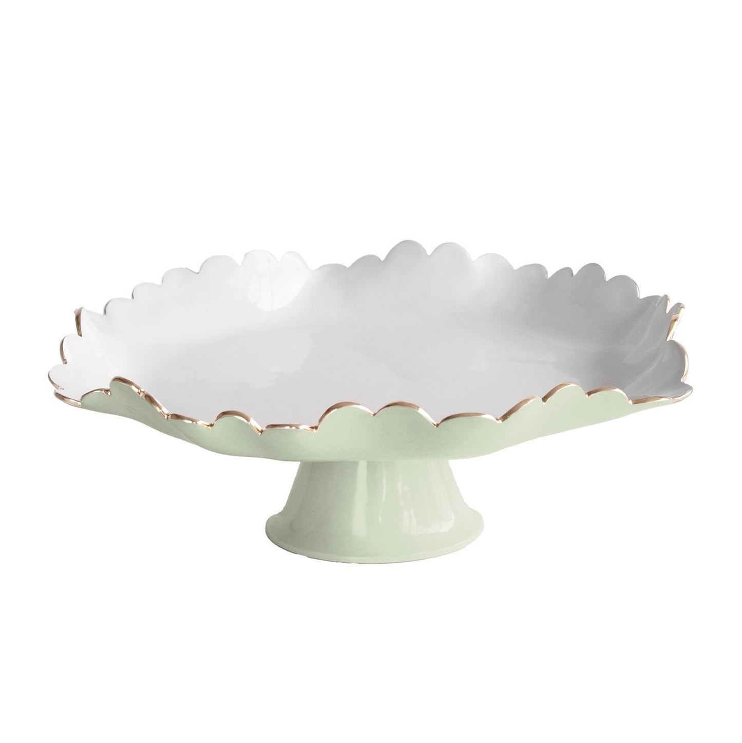 Colette Pedestal Cake Plate (Pistachio and White)
