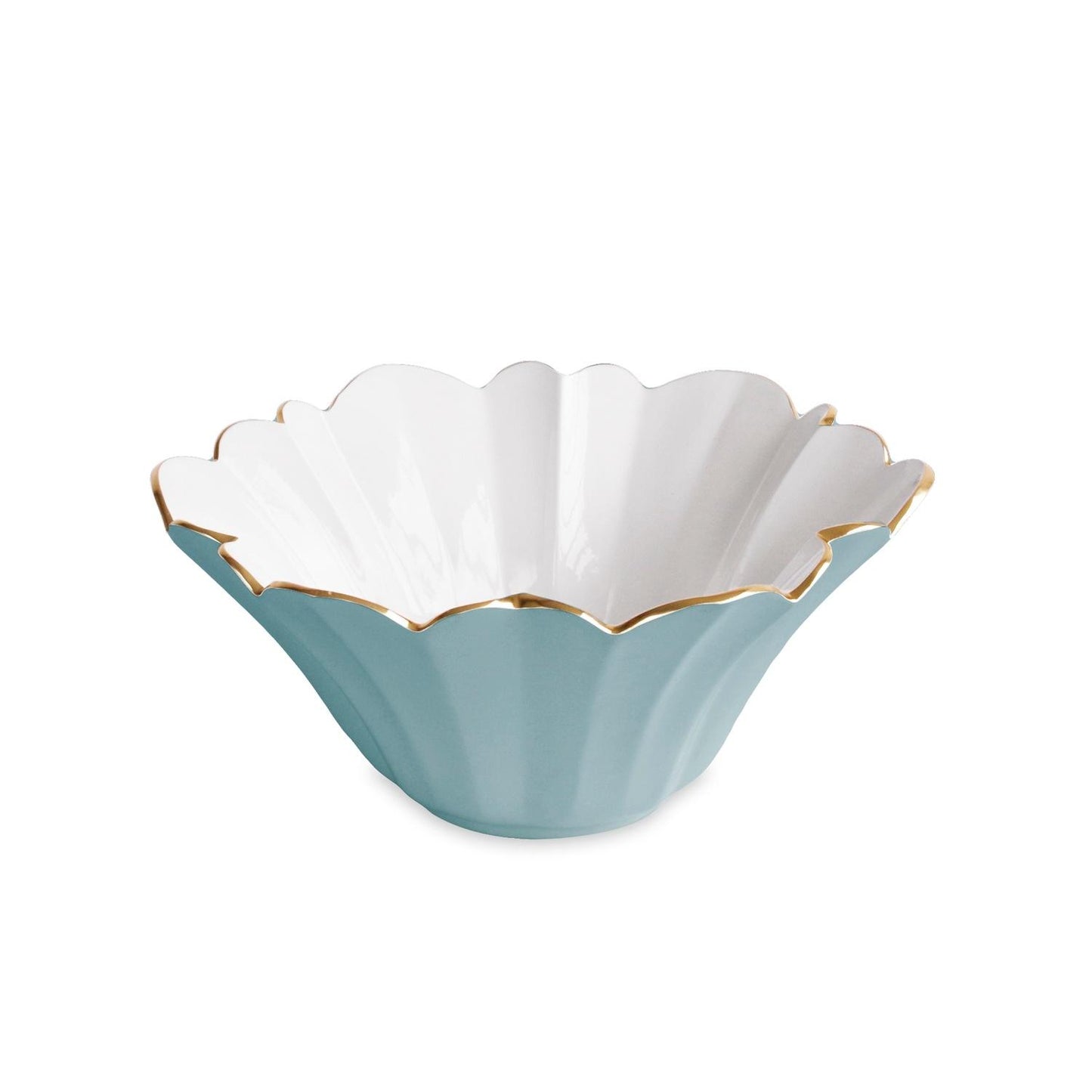Avril Medium Bowl (Turquoise and White)