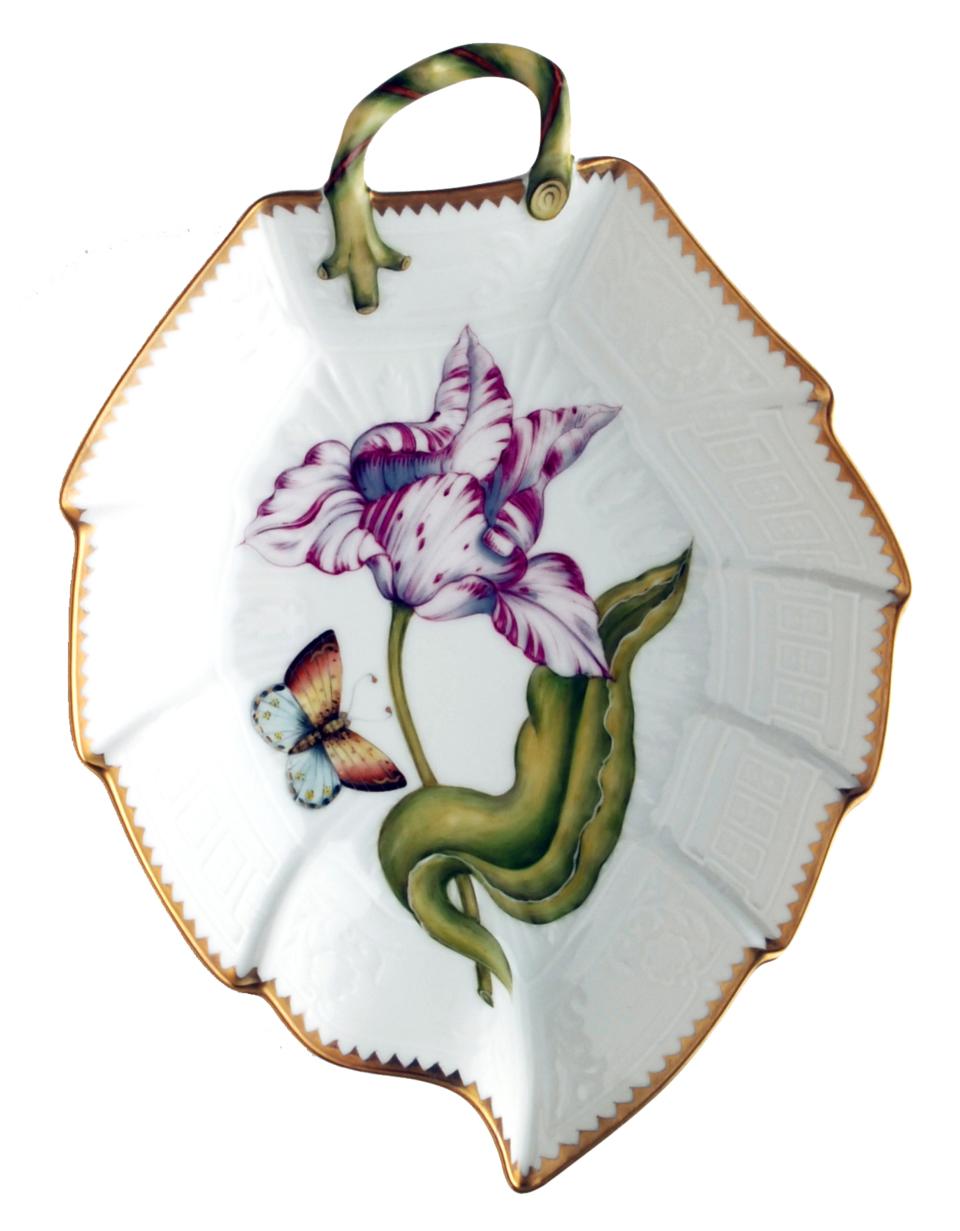 Pink & White Tulip Leaf Dish
