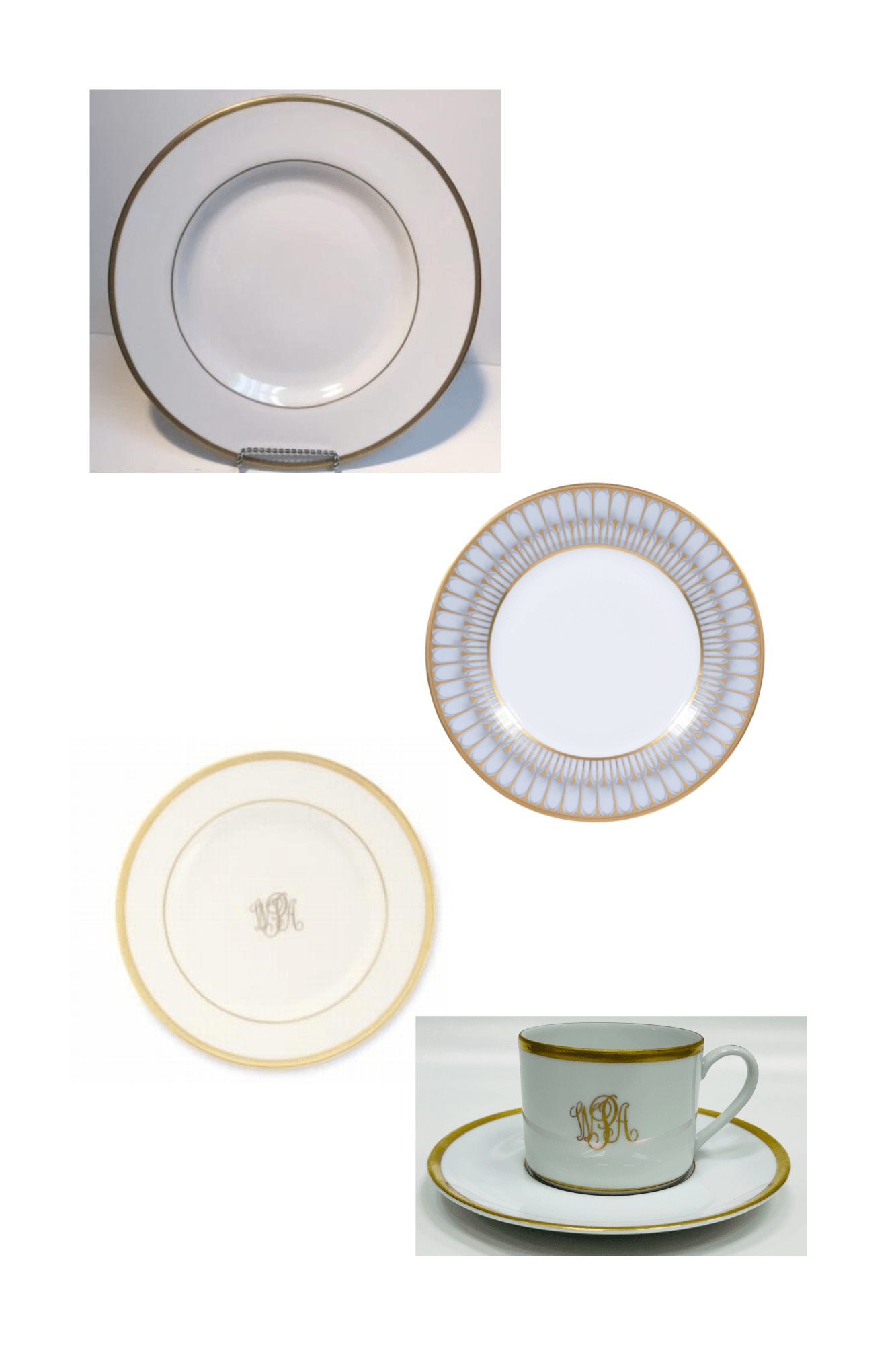 Signature Ultra White by Pickard w/ Arcades Grey by Philip Deshoulieres Five Piece Place Setting