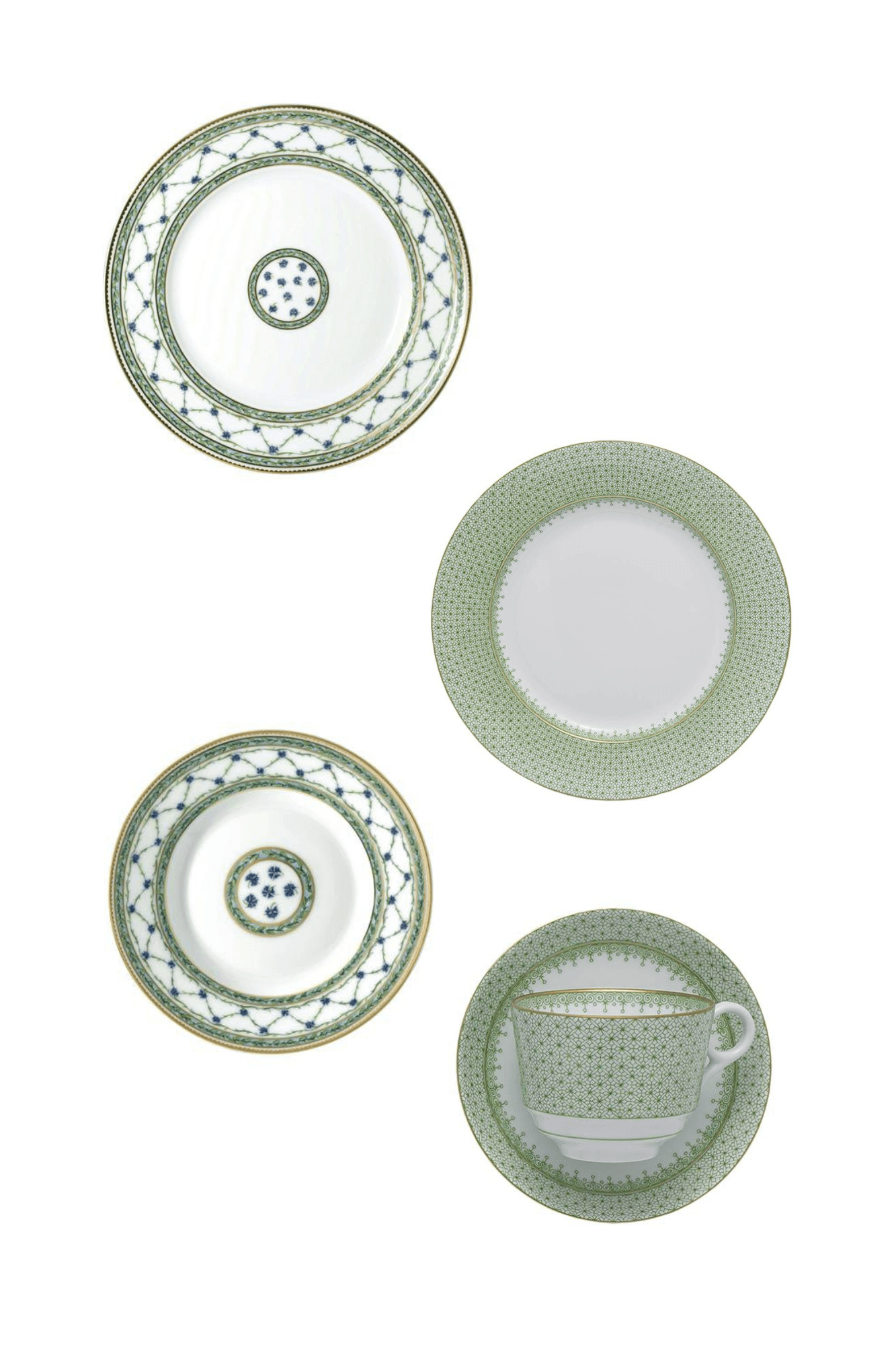 Allee Royale w/ Apple Green Lace by Mottahedeh Five Piece Place Setting