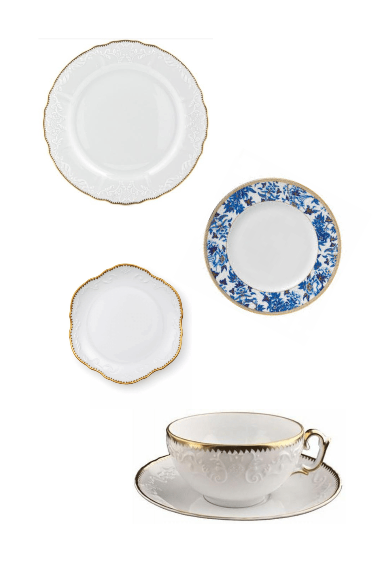 Simply Anna Gold by Anna Weatherley w/ Hibiscus by Wedgwood Five Piece Place Setting