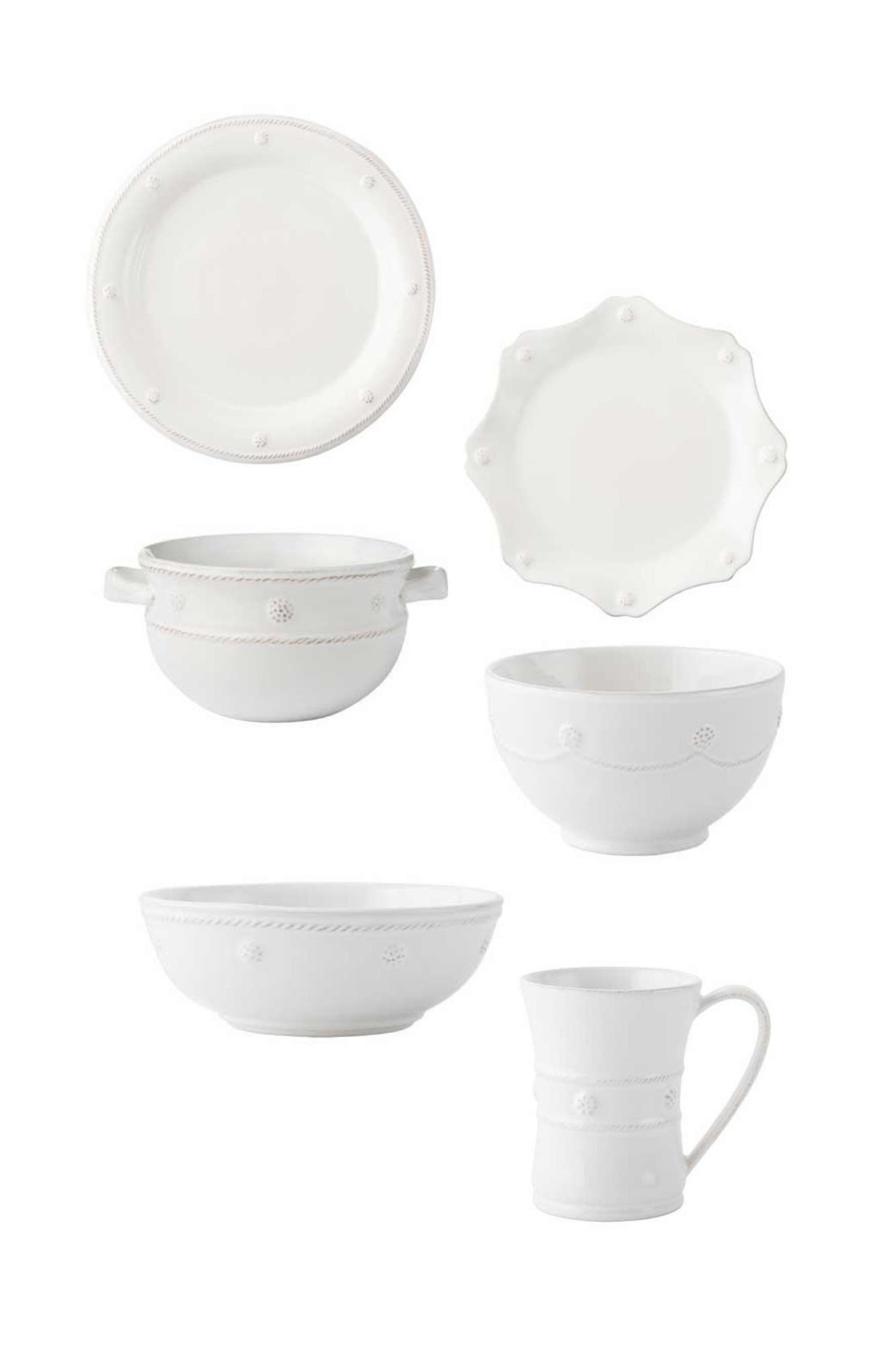 Berry & Thread Whitewash by Juliska Six Piece Place Setting