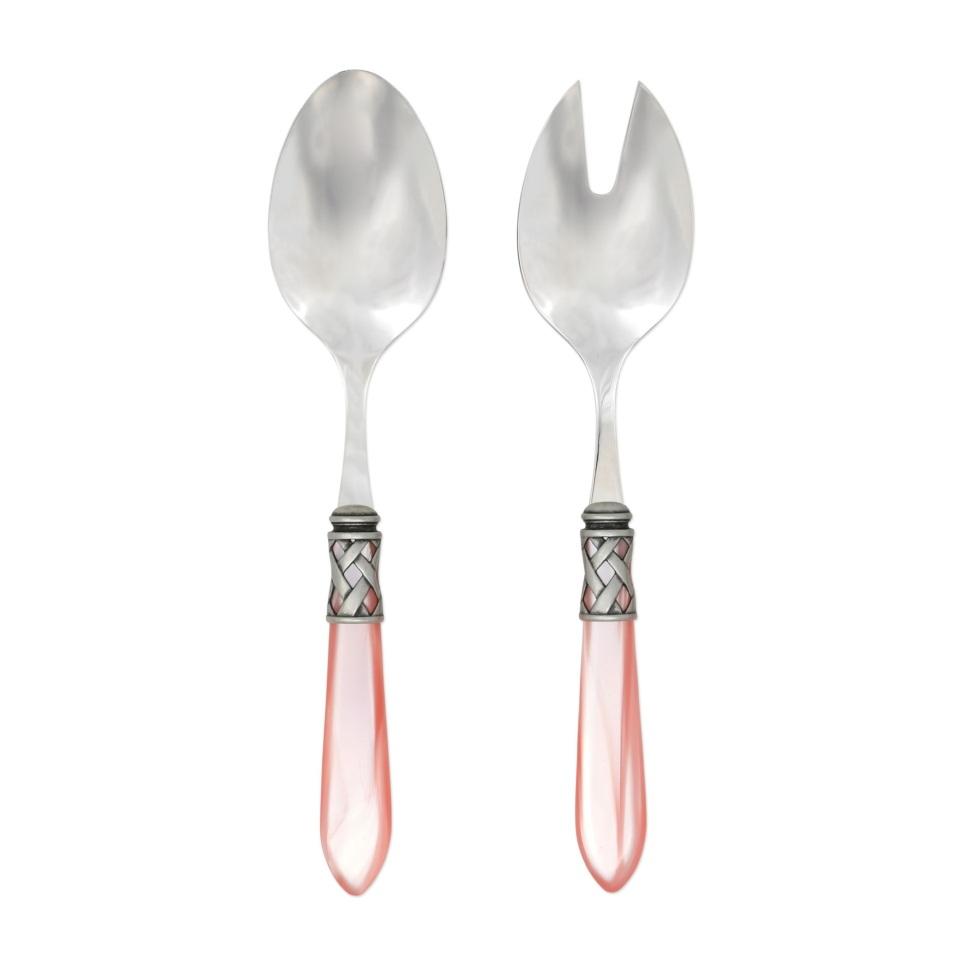 Antique Light Pink Salad Server Set