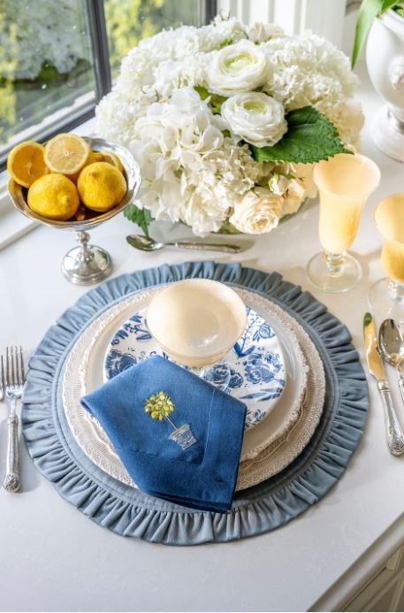 Fiore Salad Plate, Mediterranean Blue