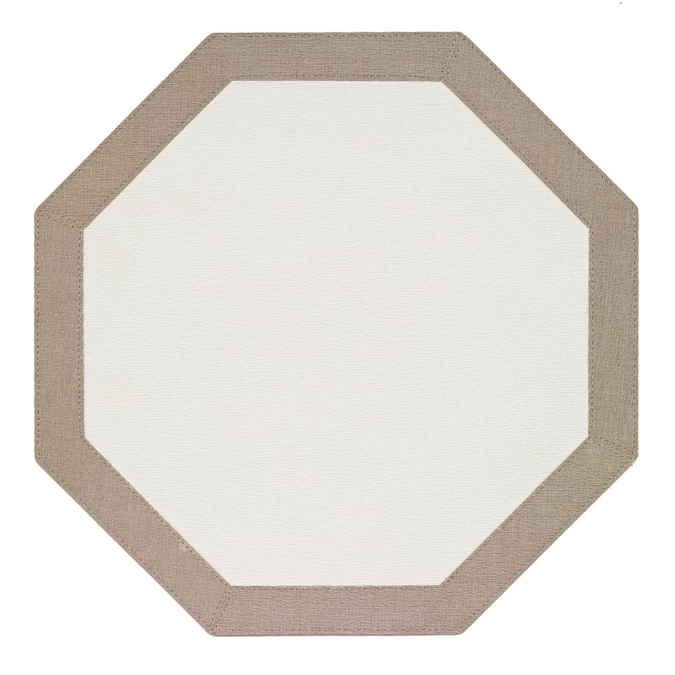 White Oatmeal Octagon Mat - Pack of 4