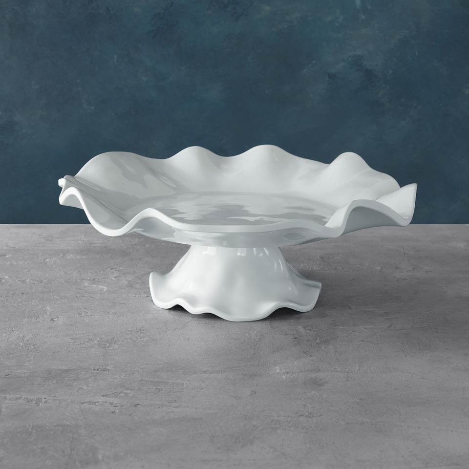 Havana Pedestal Cake Plate (White)
