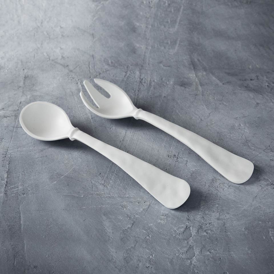 Nube Large Salad Servers (White)