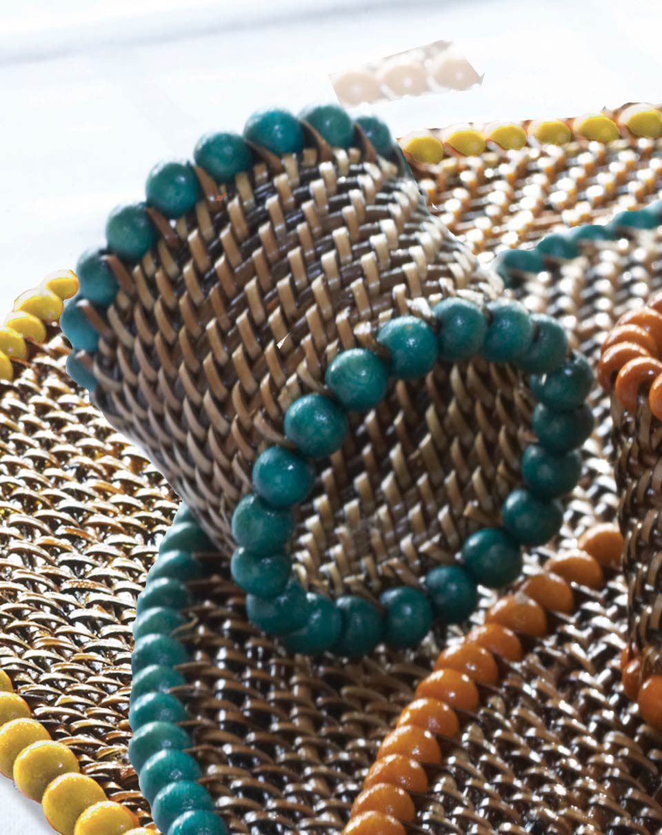 Beaded Napkin Ring Sea Green Set of 4 pcs