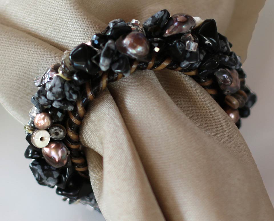 Jewelled Napkin Ring Blackberries Set of 4 pcs