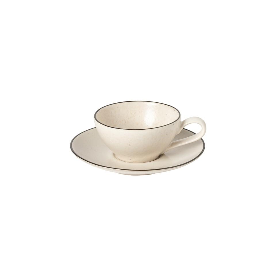 Tea Cup and Saucer 7 oz., Natural-Black