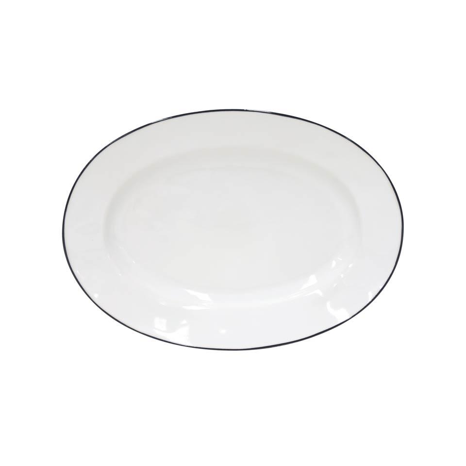 Oval Platter 12", White-blue