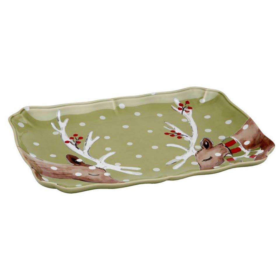 Rect. Platter 14", Green