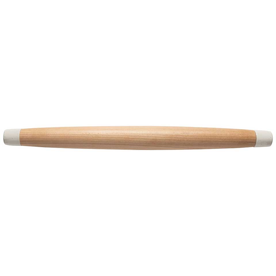 Beechwood french rolling pin w/ ceramic edges, Beech
