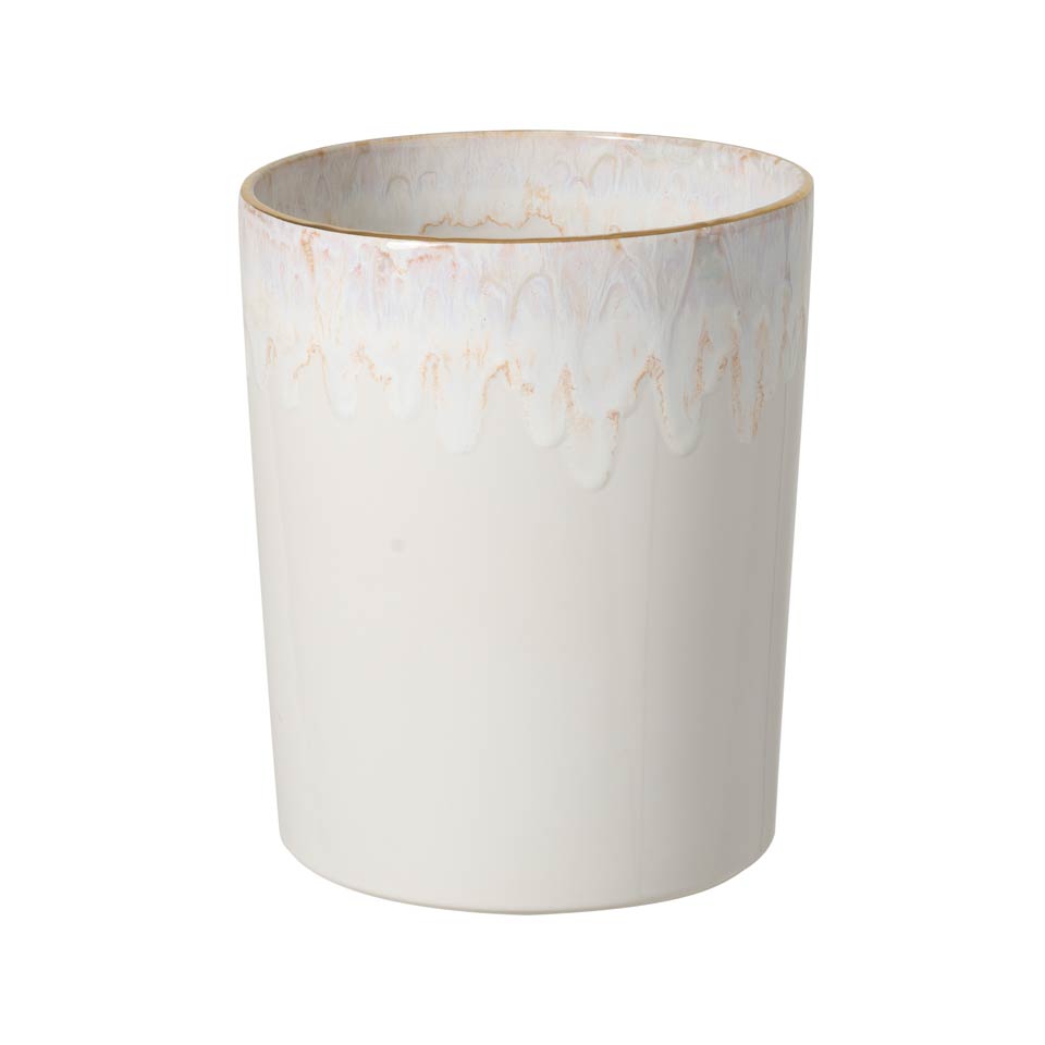 Waste Basket 10" White and Gold
