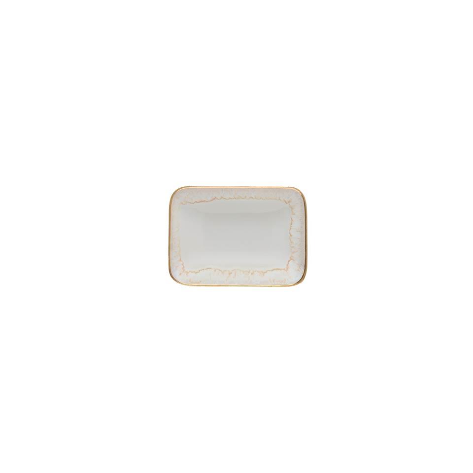 Soap Dish 5" White and Gold
