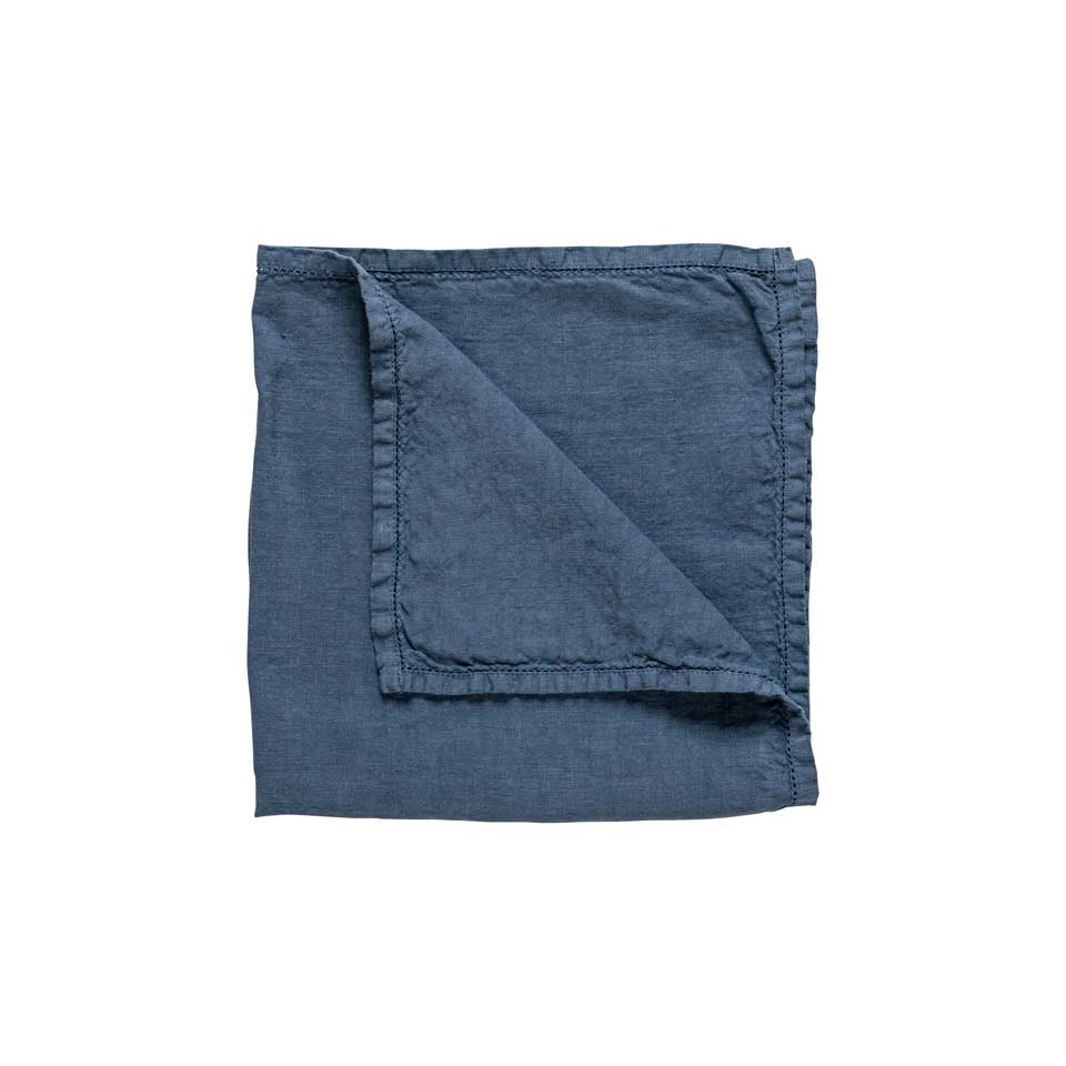Napkin 100% LI ajour, Dark denim