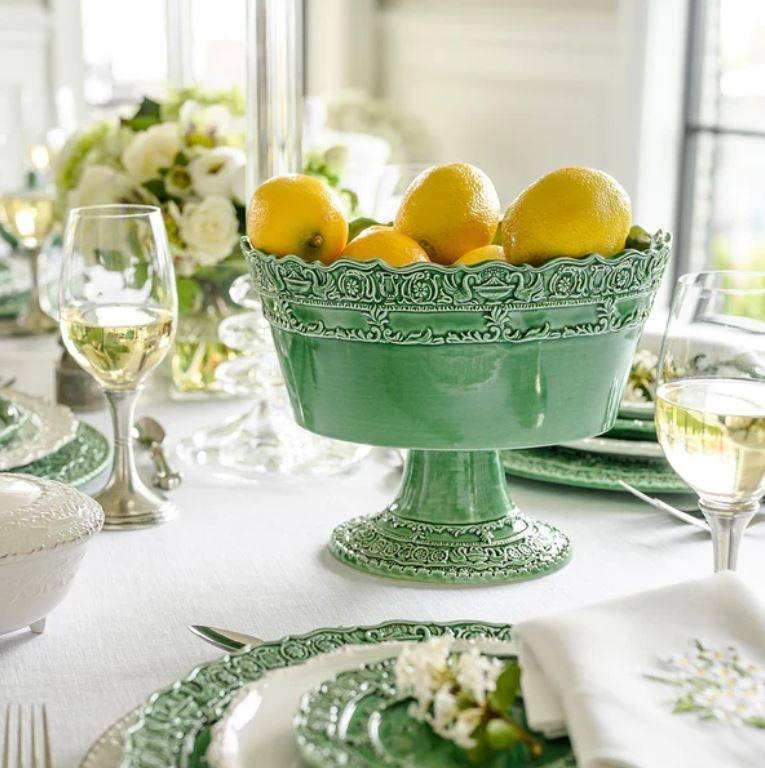 Italian Green Stemmed Fruit Bowl