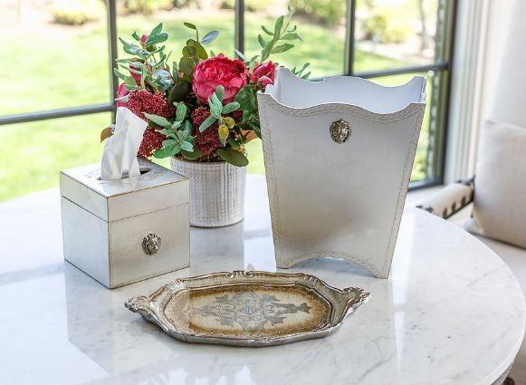 Florentino Wooden Tray, Antique Silver/Gold, Xsmall