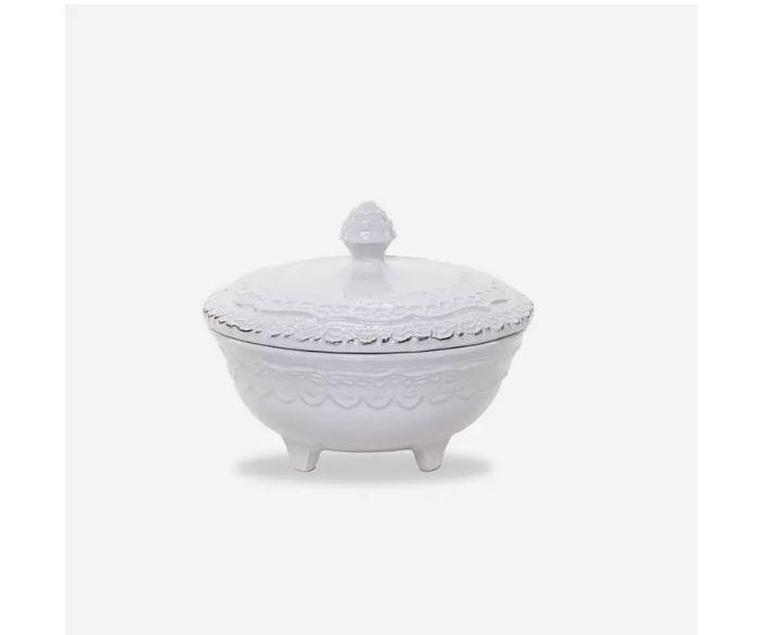 White Petite Covered Dish