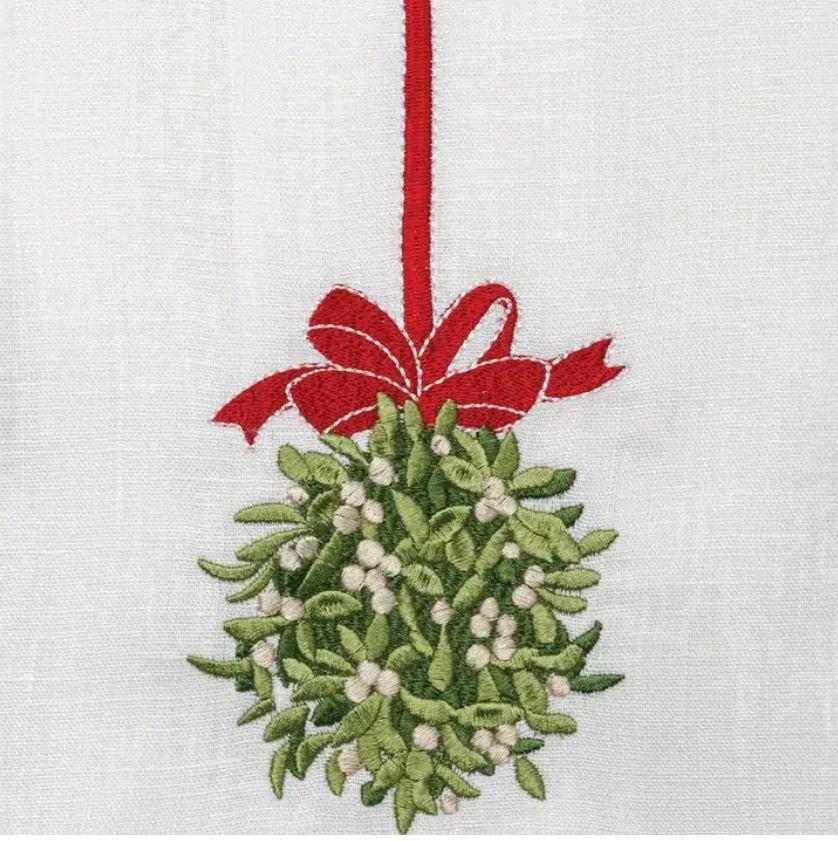 Mistletoe Ball, White (Green/Red)