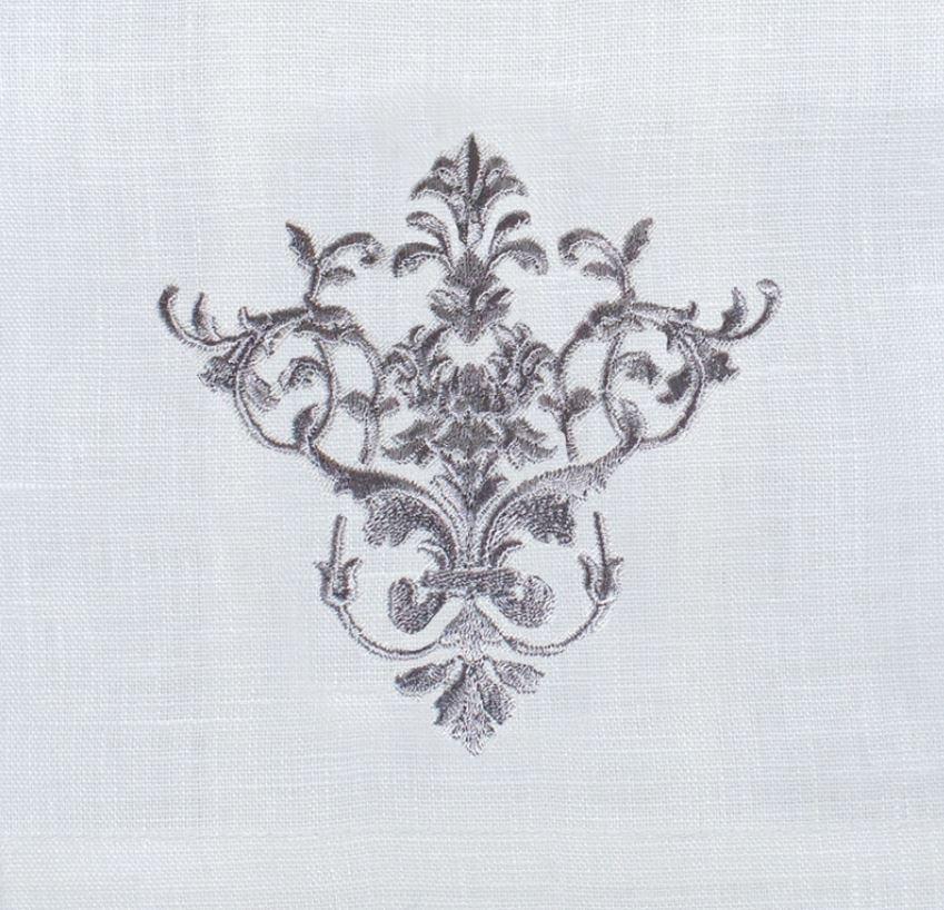 Victorian Linen Towel, White (Grey)