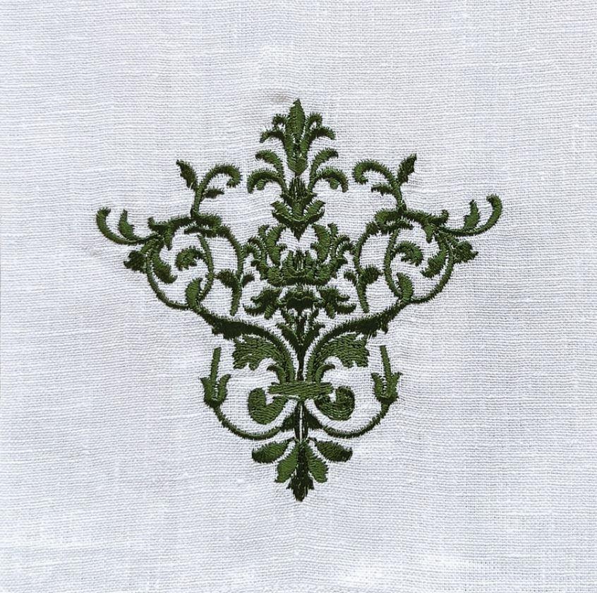 Victorian, White (Dark Green)