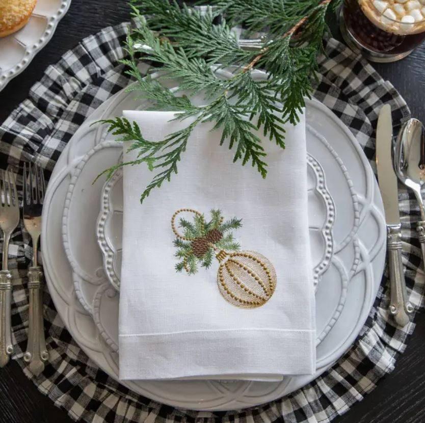 Christmas Ornament Tri-Fold Napkin