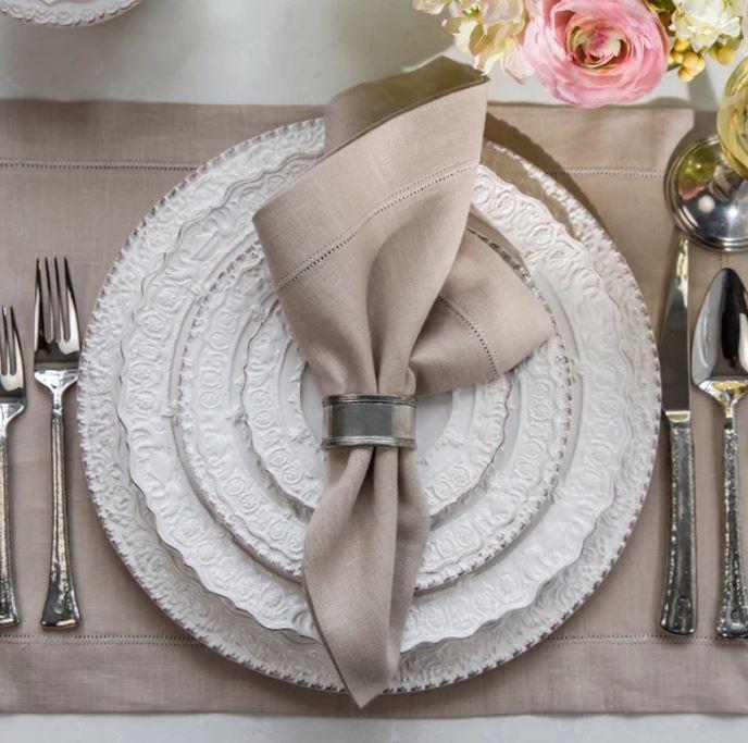 Hemstitch Large Napkin, Soft Flax