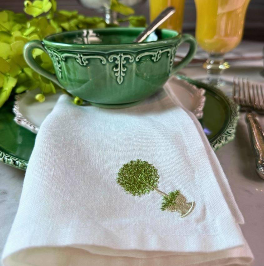 Herb Topiary Washed Linen Napkin Set of 4