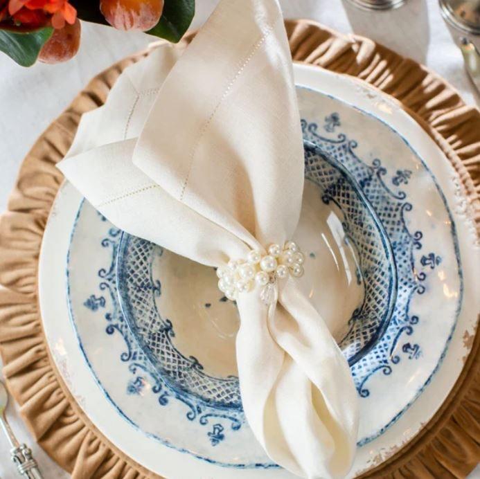 Large Napkin, Hemstitch, Cream