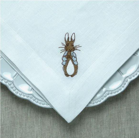 Large Napkin, Peter Rabbit, White