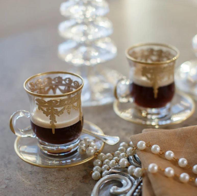 Gold Cup & Saucer with Spoon