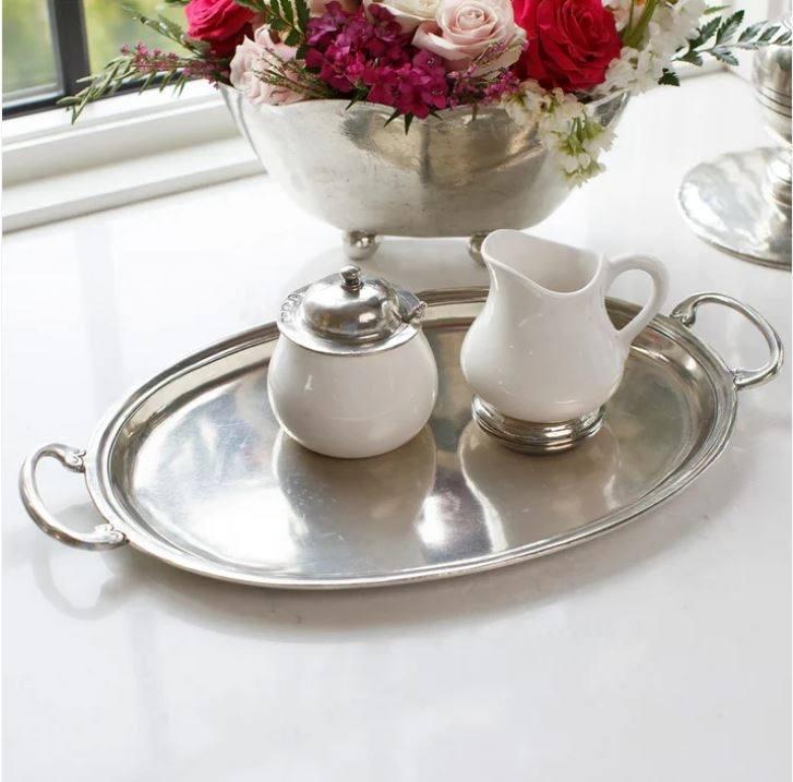 Peltro Medium Oval Tray w/Handles