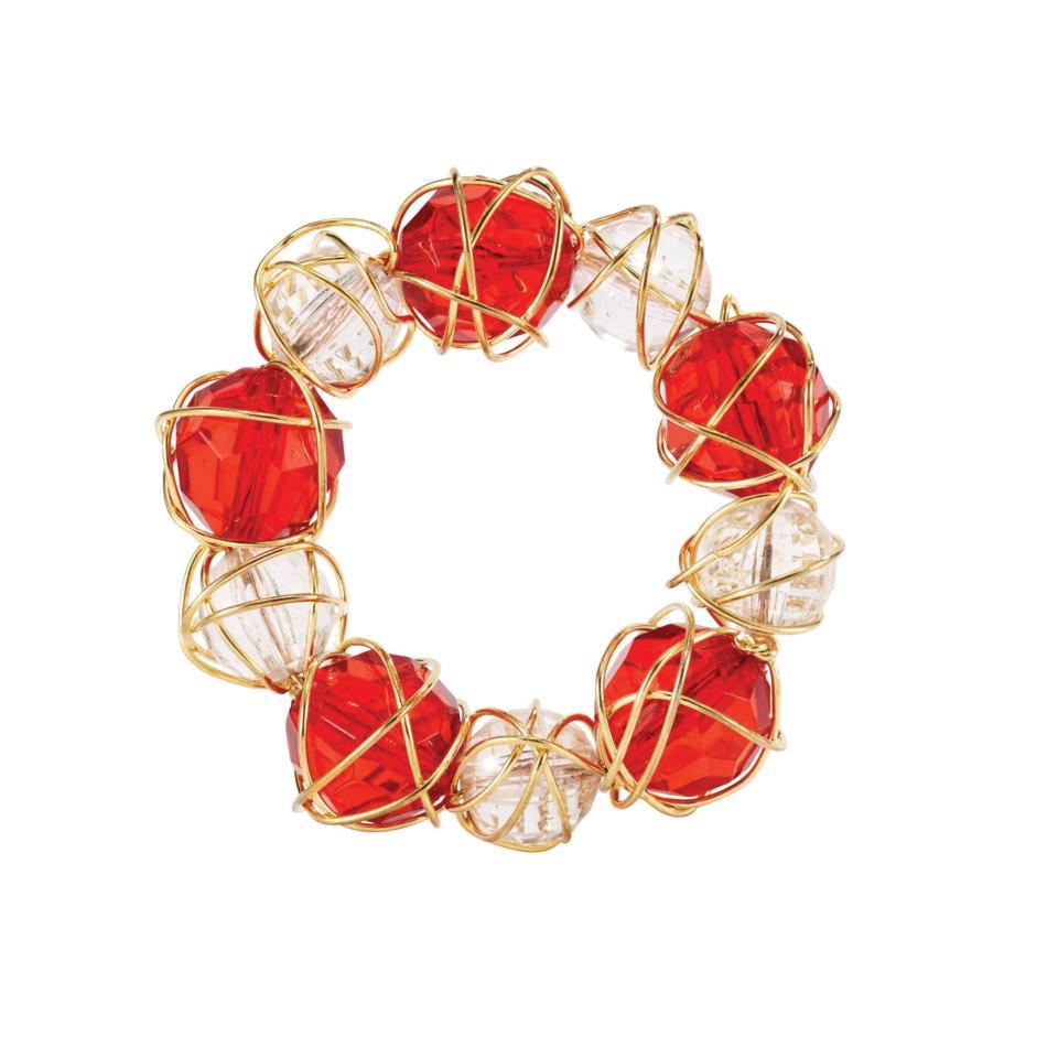 Red & White Napkin Ring Pack of 4