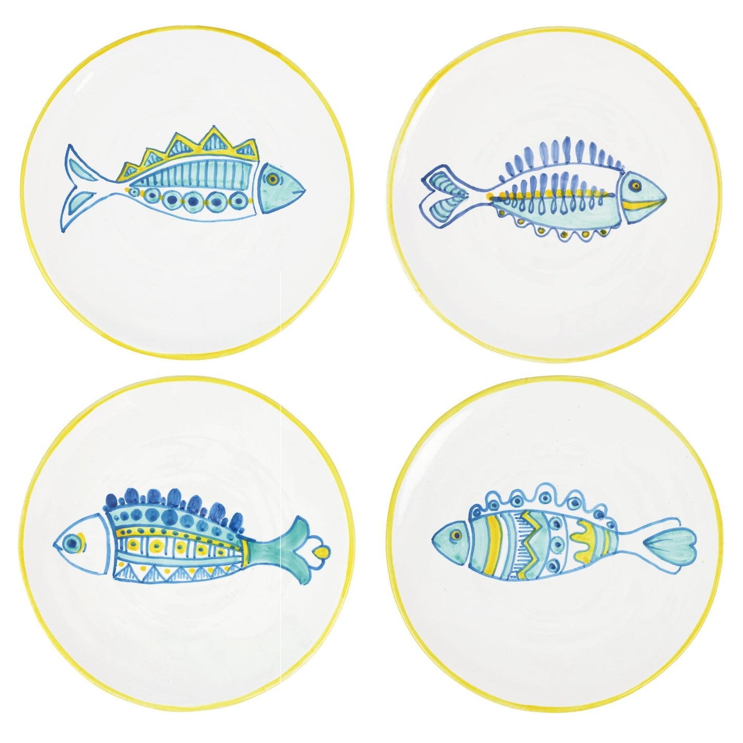 Elba's Fish Assorted Fish Salad Plates - Set of 4
