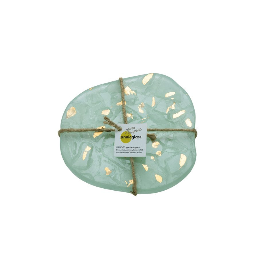 7 x 7 " earth trivet - gold