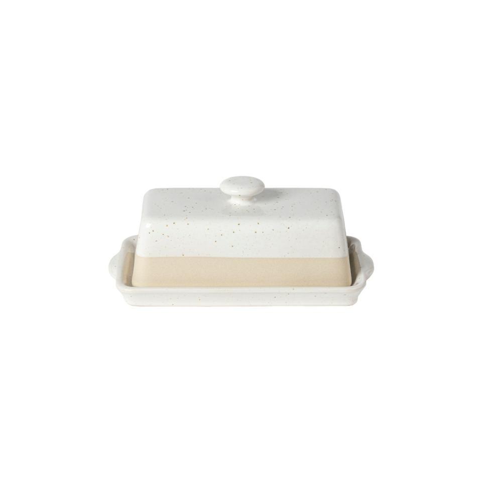 Rect. Butter Dish 8" w/ Lid, White